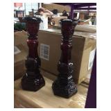 Vintage Ruby 2 pc Cape Cod Candle Holders