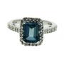 Platilite Emerald Cut London Blue Topaz Ring