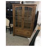 Ashley Oak China Cabinet w/ Bottom Storage