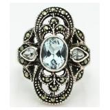 Vintage Blue Topaz Estate Ring