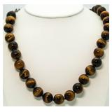 Genuine Cat Eye Amber Beaded Necklace