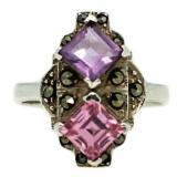 Amethyst & Pink Sapphire Designer Ring