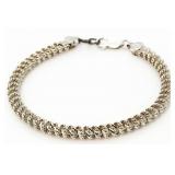 Elegant Diamond Cut Sterling Silver Bracelet