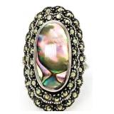 Vintage Elongated Abalone Estate Ring