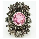 Round 2.50 ct Pink Sapphire Cocktail Ring