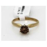 14kt Gold Brilliant Chocolate Diamond Solitaire