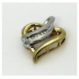 14kt Yellow & White Gold Diamond Heart Pendant