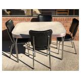 Vintage Mid Century Chrome Table & 4 Chairs