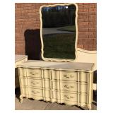 Mid Century French Dresser & Mirror