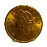 1896-S BU Liberty $20 Gold Piece