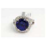 14kt Gold 8.00 ct Sapphire & Diamond Ring