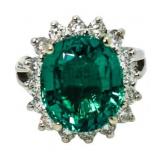 14kt Gold 9.27 ct. Emerald & Diamond Ring