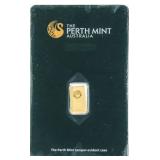 Perth Mint Australian .999 Pure Gold 1 Gram Bar