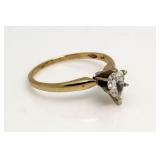 14kt Gold Pear Cut 1/2 ct Diamond Solitaire Ring