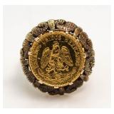 14kt Gold 1945 Dos Pesos Coin Ring