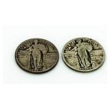 (2) 1925 & 1926 Standing Liberty Silver Quarters