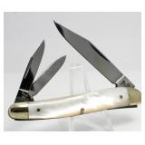Rare Hen & Rooster Pearl Handler Whittler Knife