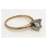 14kt Gold Princess Cut 1.25 ct Diamond Solitaire