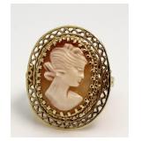 14kt Gold Elegant Large Cameo Ring