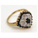 14kt Gold Genuine Sapphire & Diamond Ring