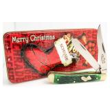 Schrade Green Bone Chistmas Trapper Knife