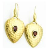 Pear Shape Large Garnet Earrings