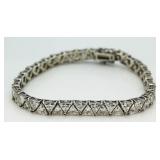 Trillion Cut 22.50 ct White Topaz Tennis Bracelet