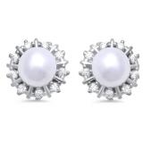 Pearl Halo Designer Earrings