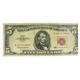 1963 Red Seal $5 United States Bank Note