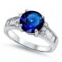 Stunning 2.50 ct Blue & White Sapphire Ring
