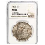 1890 MS63 Morgan Silver Dollar