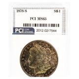 1878-S MS65 Rainbow Toned Morgan Silver Dollar