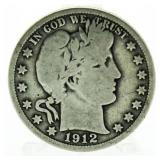 1912-P Barber Silver Half Dollar