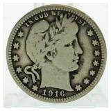 1916-D Barber Silver Quarter *Better