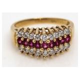 10kt Gold 2.00 ct Ruby & Diamond Anniversary Ring