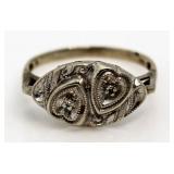 10kt Gold Vintage Art Deco Diamond Estate Ring