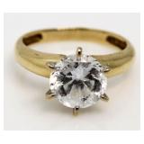 14kt Gold Briliant 2.00 ct White Topaz Solitaire