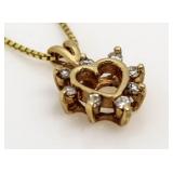 10kt Gold Diamond Heart Pendant