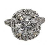 14kt Gold Round Brilliant 3.91 ct Diamond Ring