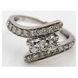 14kt Gold 1.00 ct 2 Stone Forever Us Diamond Ring
