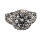 14kt Gold Round Brilliant 3.42 ct Diamond Ring