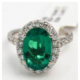 14kt Gold 3.37 ct Emerald & Diamond Ring