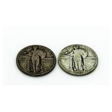 (2) 1925 & 1926 Standing Liberty Silver Quarters