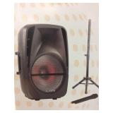 AudioVerse 15" BT Speaker with Tripod Stand &