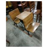 Antique Double School Desk