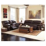 Ashley U982 LEATHER Reclining Sofa & Loveseat