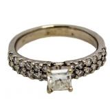 14kt Gold 1.00 ct Princess Cut Diamond Ring