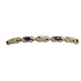 Beautiful Sapphire & Diamond Tennis Bracelet