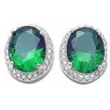 Oval 4.20 ct Emerald Designer Earrings