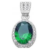 Oval 3.00 ct Emerald Designer Pendant